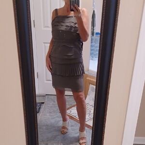 White by Vera Wang Charcoal Layered Mini Dress